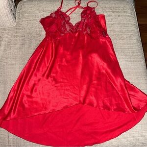 Vintage Frederick's of Hollywood Scarlet Lace Chemise